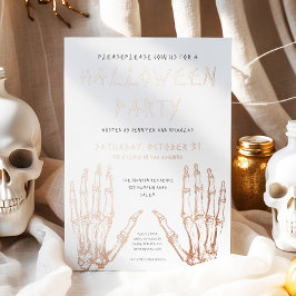 Invitation En Aluminium Éffrayant Skeleton Mains Halloween Rose Gold