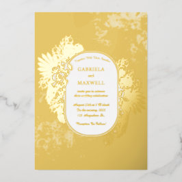 Invitation En Aluminium Elegance Emerald Green et Mariage or