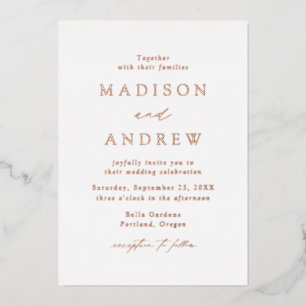 Invitation En Aluminium Élégance Moderne Mariage Rose Gold