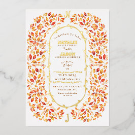 Invitation En Aluminium Élégant automne laisse Rustic Boho Mariage