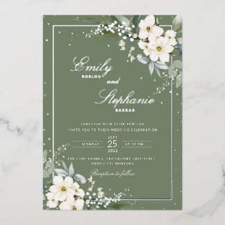 Invitation En Aluminium Elégant Boho Aquarelle Floral Black Gold Mariage