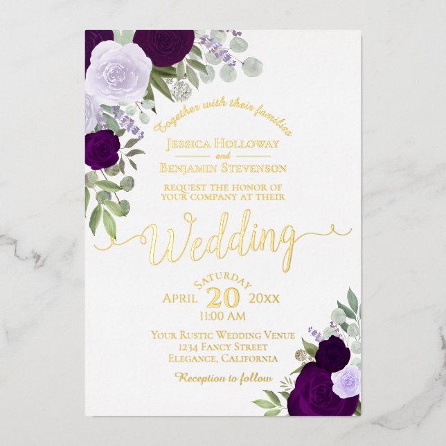 Invitation En Aluminium Elégant Boho Chic Aquarelle Rose Mariage (Recto)