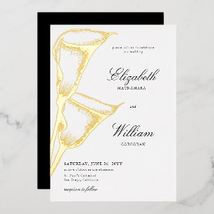 Invitation En Aluminium Élégant classique classique classique Calla Lilly 