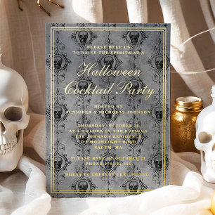 Invitation En Aluminium Elégant crâne gothique Halloween Cocktail Party Go