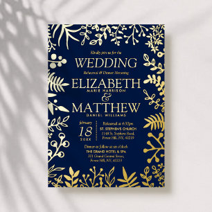 Invitation En Aluminium Élégant dîner de répétition Mariage Floral Real