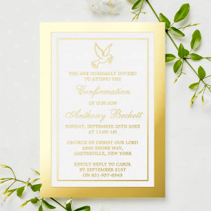 Invitation En Aluminium Elegant Dove Holy Communion Or Confirmation Real