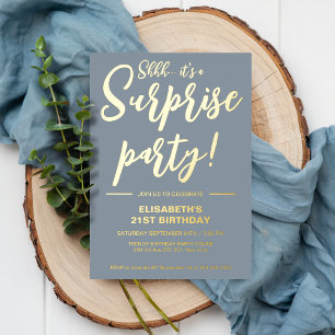 Invitation En Aluminium Elégant Dusty Blue 21e Anniversaire surprenant