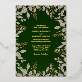 Invitation En Aluminium Élégant Emerald Green et Mariage or