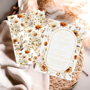 Invitation En Aluminium Elégant et chic Boho Fleur sauvage Mariage d'autom
