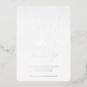 Invitation En Aluminium Élégant Festif Festive White Party