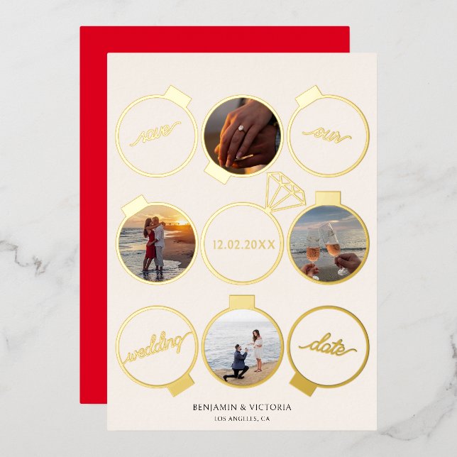 Invitation En Aluminium Elégant Festive Ornaments Holiday Enregistrer la d (Recto/Verso)