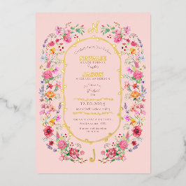 Invitation En Aluminium Elégant Fleur sauvage Meadow Printemps Jardin Mari