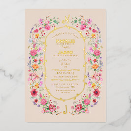Invitation En Aluminium Elégant Fleur sauvage Meadow Printemps Jardin Mari