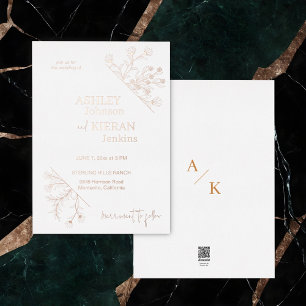 Invitation En Aluminium Elegant Floral Wedding