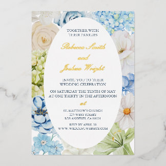 Invitation En Aluminium Elegant Floral Wedding