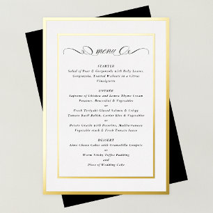 Invitation En Aluminium Elégant Formal Calligraphie Gold Frame Mariage Men