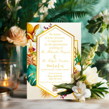 Élégant Formal Tropical Destination Mariage Foil I