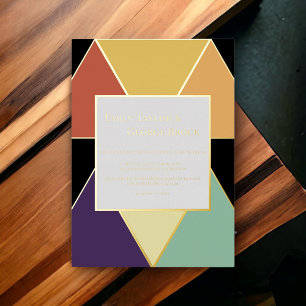 Invitation En Aluminium Elégant géométrique Abstrait moderne Mariage or