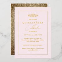 Elégant Gold Blush Pink Quinceanera 15e anniversai