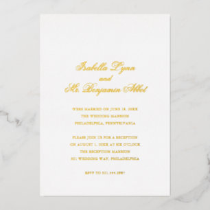 Invitation En Aluminium Elégant Gold Formal Traditionnel Mariage Réception