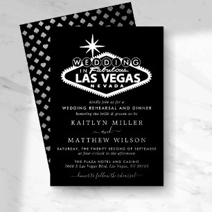 Invitation En Aluminium Elégant Las Vegas Destination Mariage Rehearsal