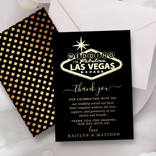 Invitation En Aluminium Elégant Las Vegas Destination Merci de mariage (Créateur téléchargé)
