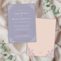 Élégant Lavendar rose pâle Mariage minimal