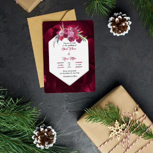 Invitation En Aluminium élégant magenta rose Mariage or