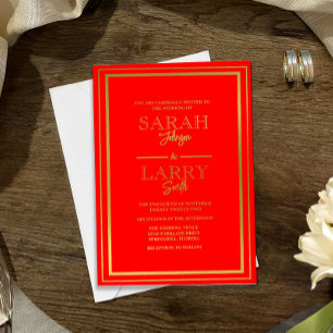 Invitation En Aluminium Élégant mariage à bordure de papier d'aluminium ro
