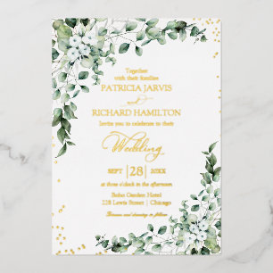 Invitation En Aluminium Élégant Mariage Aquarelle de Verdure