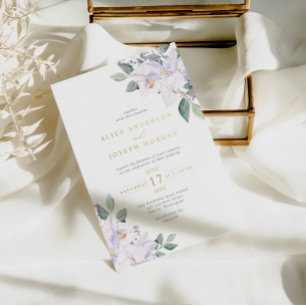 Invitation En Aluminium Élégant mariage aquarelle de verdure et orchidées