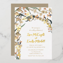 Invitation En Aluminium Élégant Mariage botanique neutre Beige Boho