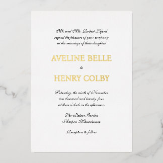 Invitation En Aluminium Élégant Mariage classique