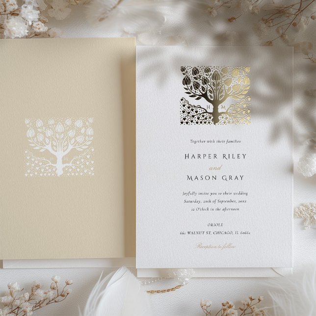 Invitation En Aluminium Élégant Mariage d'amour de l'ivoire beige (Créateur téléchargé)