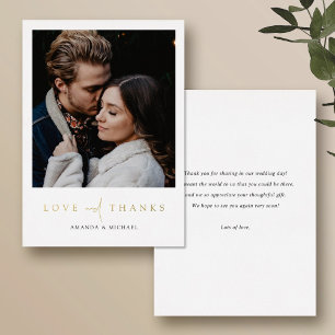 Invitation En Aluminium Élégant Mariage de photo Gold Foil