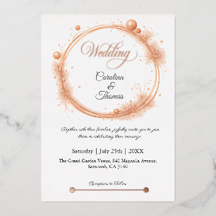 Invitation En Aluminium Élégant Mariage de pointes d'éclaboussure de scrip