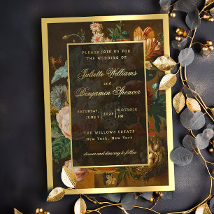 Invitation En Aluminium Élégant Mariage Fleuriste Beaux-Arts