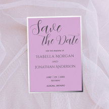 Élégant Mariage Lilac Purple Minimal Enregistrer L