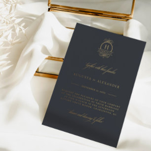 Invitation En Aluminium Élégant Mariage Moderne Calligraphie Monogramme