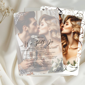 Invitation En Aluminium Élégant Mariage Pic Anniversaire Vow Renouvellemen