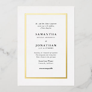 Invitation En Aluminium Élégant Mariage traditionnel Gold Foil