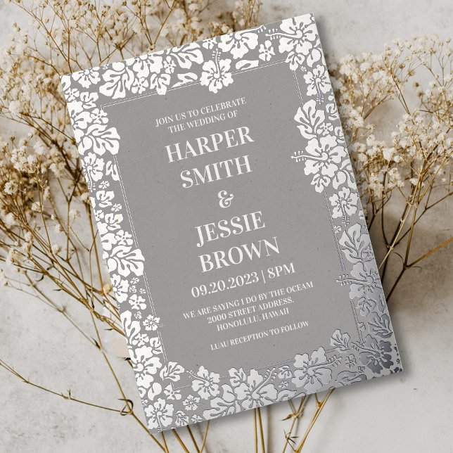 Invitation En Aluminium Elégant mariage tropical Hawaii Beach (Créateur téléchargé)