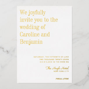 Invitation En Aluminium Élégant minimaliste Mariage moderne Or blanc