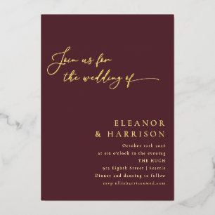 Invitation En Aluminium Élégant minimaliste moderne Mariage de script de B