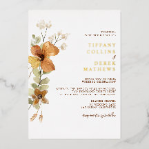 Élégant moderne automne automne mariage or