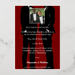 Invitation En Aluminium Elégant moderne Hommes Gay Mariage Or