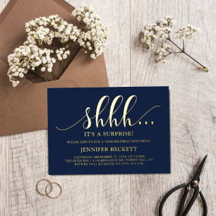 Invitation En Aluminium Elégant N'Importe Quel Âge Surprise Fête Anniversa