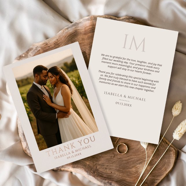 Invitation En Aluminium Elegant Photo Wedding Thank You  (Créateur téléchargé)