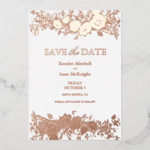 Invitation En Aluminium Élégant Rose d'or complexe Vintage Crest Mariage
