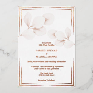 Invitation En Aluminium Élégant Rose Eucalyptus Mariage or